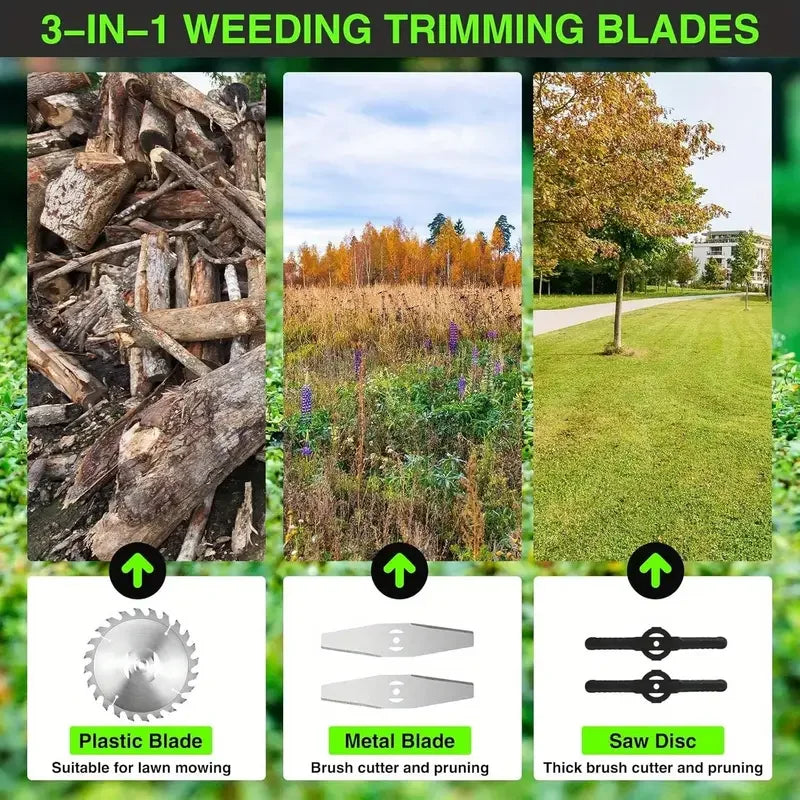 2025 Upgraded 24V Cordless Electric Weed Eater Lawn Edger Grass String Trimmer Cutter Mower For Yard Maintenance & Garden Care - Ohberri