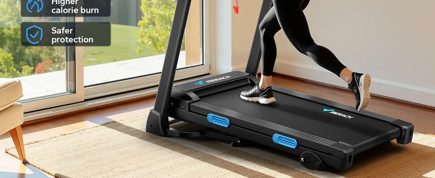 Foldable Treadmill T12 Incline Double Deck Technology Heart Rate Monitoring Ohberri