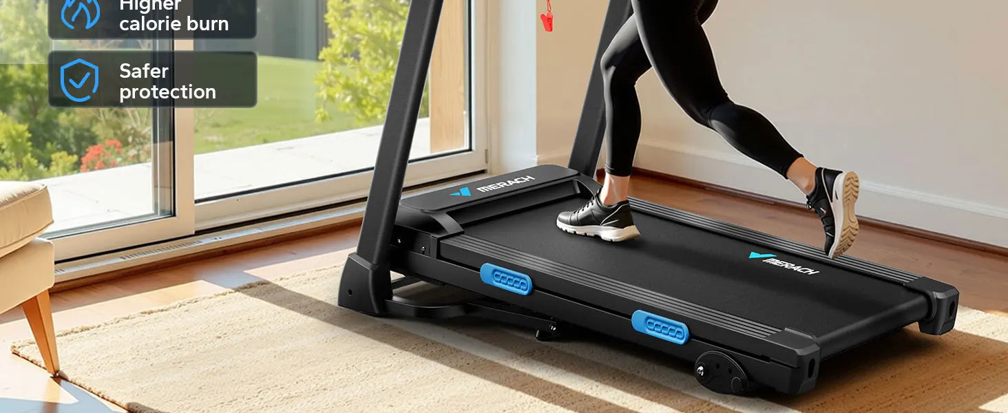 Foldable Treadmill T12 Incline Double Deck Technology Heart Rate Monitoring Ohberri