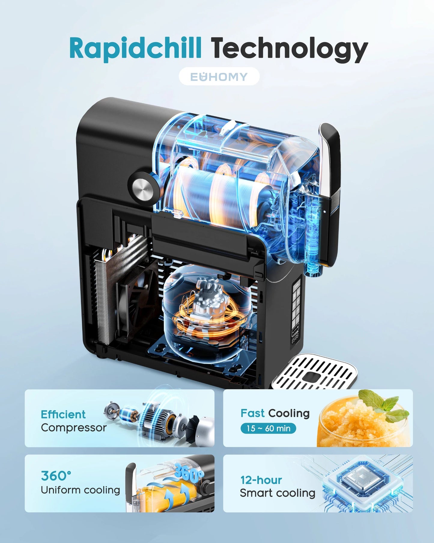 SIMZLIFE No Ice Needed 88 oz Slushie Machine Professional Frozen Drink Maker for Home with Self-Cleaning Function 5 Programs Ohberri