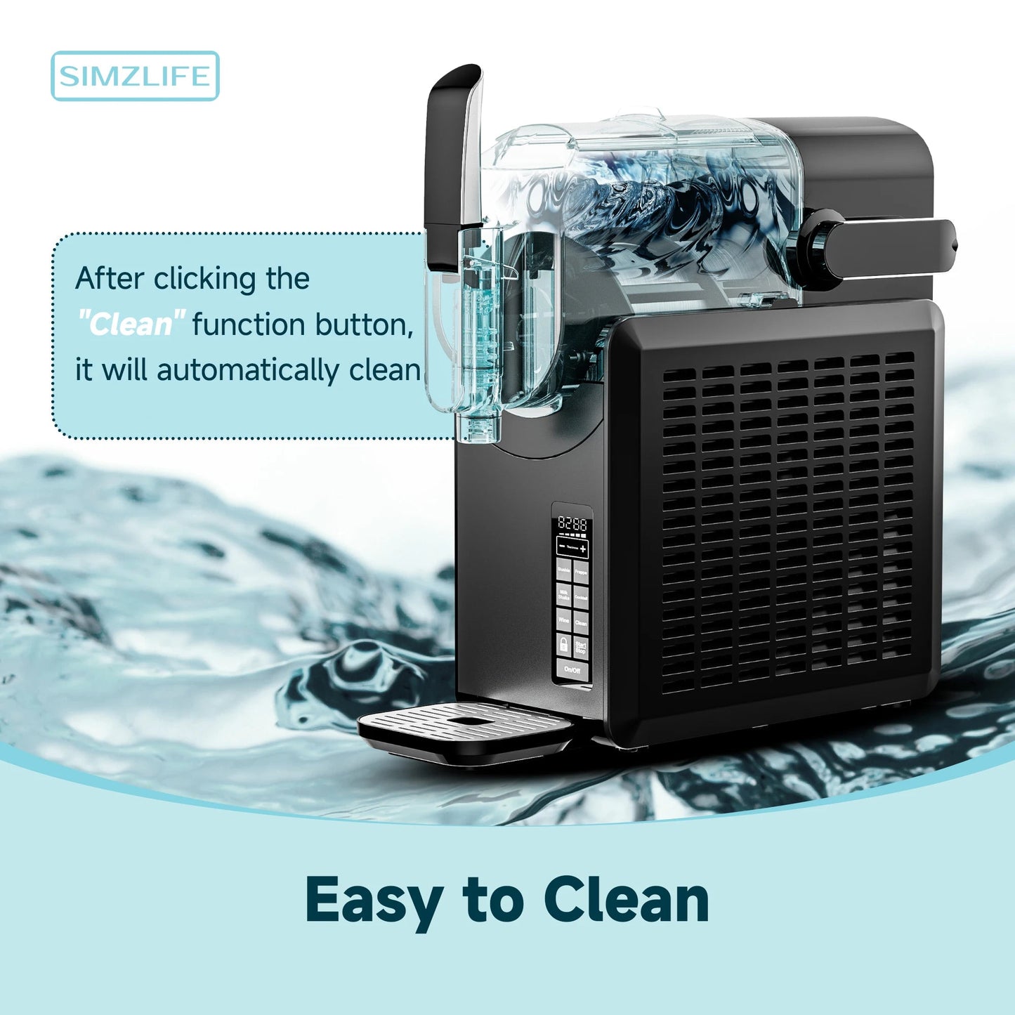 SIMZLIFE No Ice Needed 88 oz Slushie Machine Professional Frozen Drink Maker for Home with Self-Cleaning Function 5 Programs Ohberri