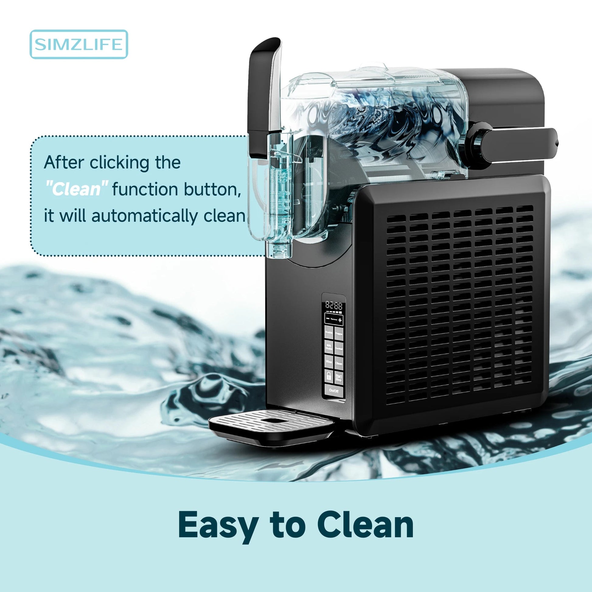 SIMZLIFE No Ice Needed 88 oz Slushie Machine Professional Frozen Drink Maker for Home with Self-Cleaning Function 5 Programs Ohberri