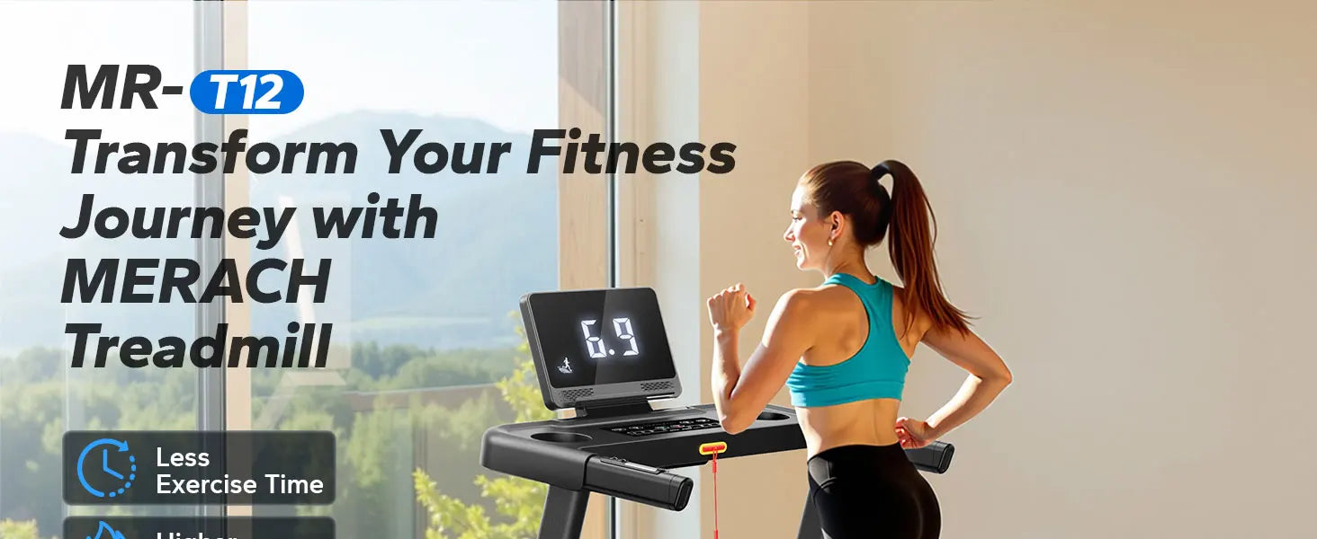 Foldable Treadmill T12 Incline Double Deck Technology Heart Rate Monitoring Ohberri