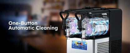 Commercial Slushy Machine 3Lx2 Tank Margarita Maker Stainless Steel Ohberri