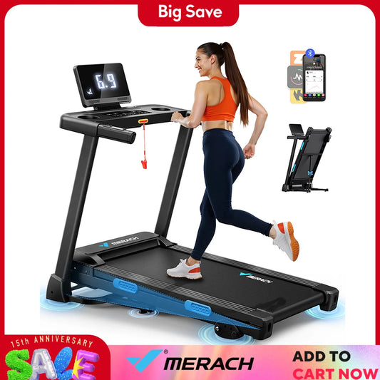 Foldable Treadmill T12 Incline Double Deck Technology Heart Rate Monitoring Ohberri