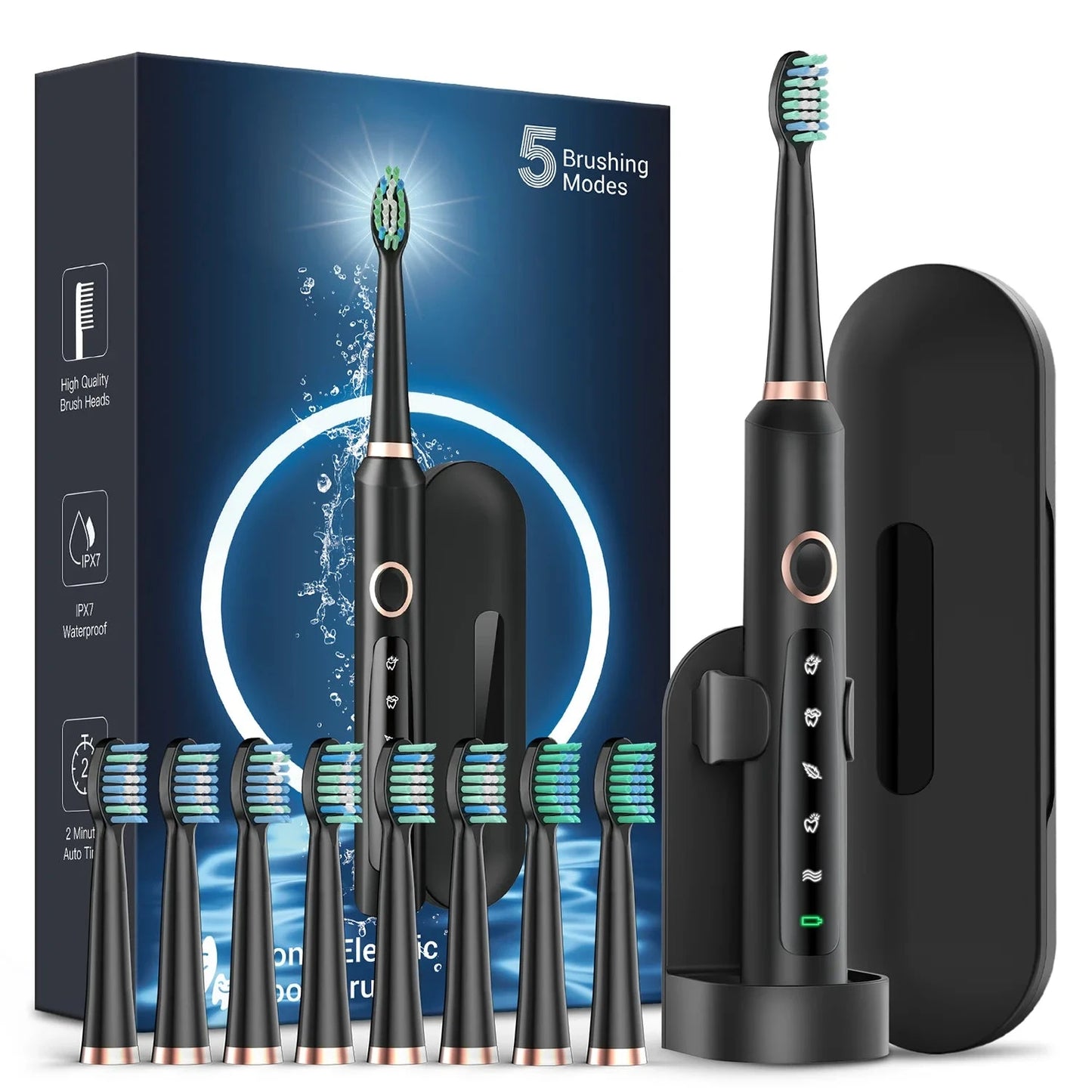 Sonic Electric Toothbrush for Adults - Rechargeable Electronic Toothbrushes Ohberri