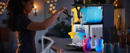 Commercial Slushy Machine 3Lx2 Tank Margarita Maker Stainless Steel Ohberri