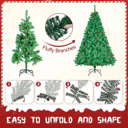 Classic Pine Tree 7FT/8FT Pre-Artificial Christmas Tree Ohberri