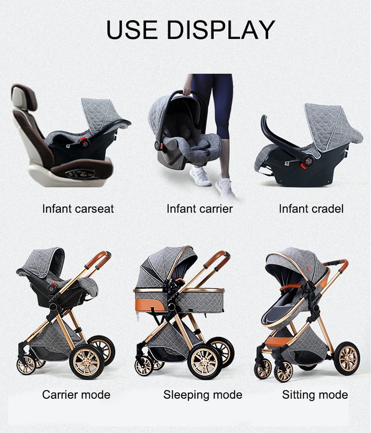 3 in 1 High Landscape Stroller - Ohberri