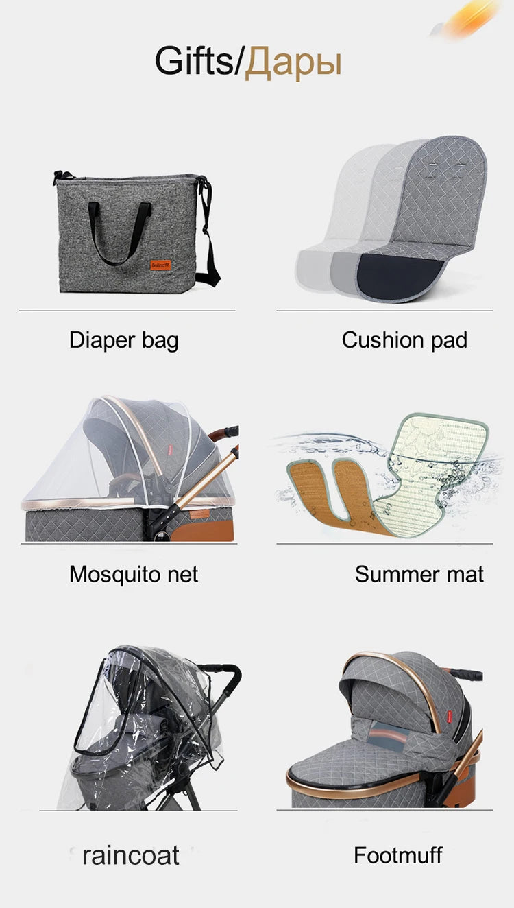 3 in 1 High Landscape Stroller - Ohberri