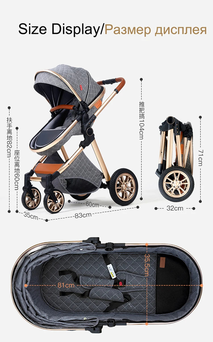 3 in 1 High Landscape Stroller - Ohberri
