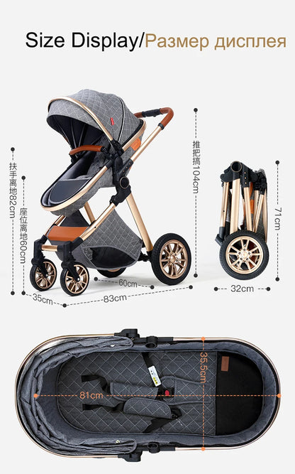 3 in 1 High Landscape Stroller - Ohberri