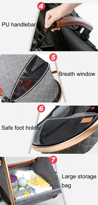 3 in 1 High Landscape Stroller - Ohberri