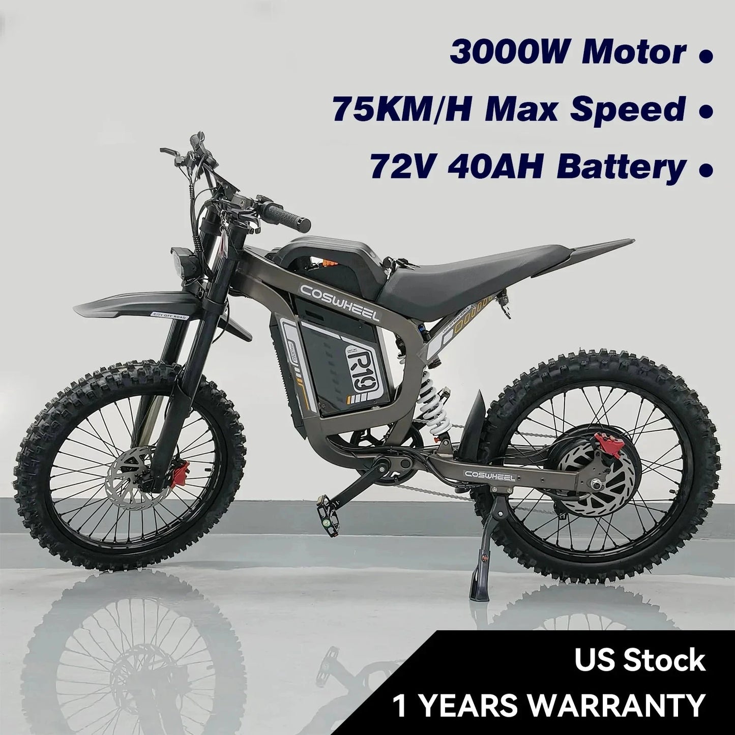 R19 Max Electric Motorcycles 3000W Brushless Gearless Motors 72V40AH Lithium Battery Ohberri