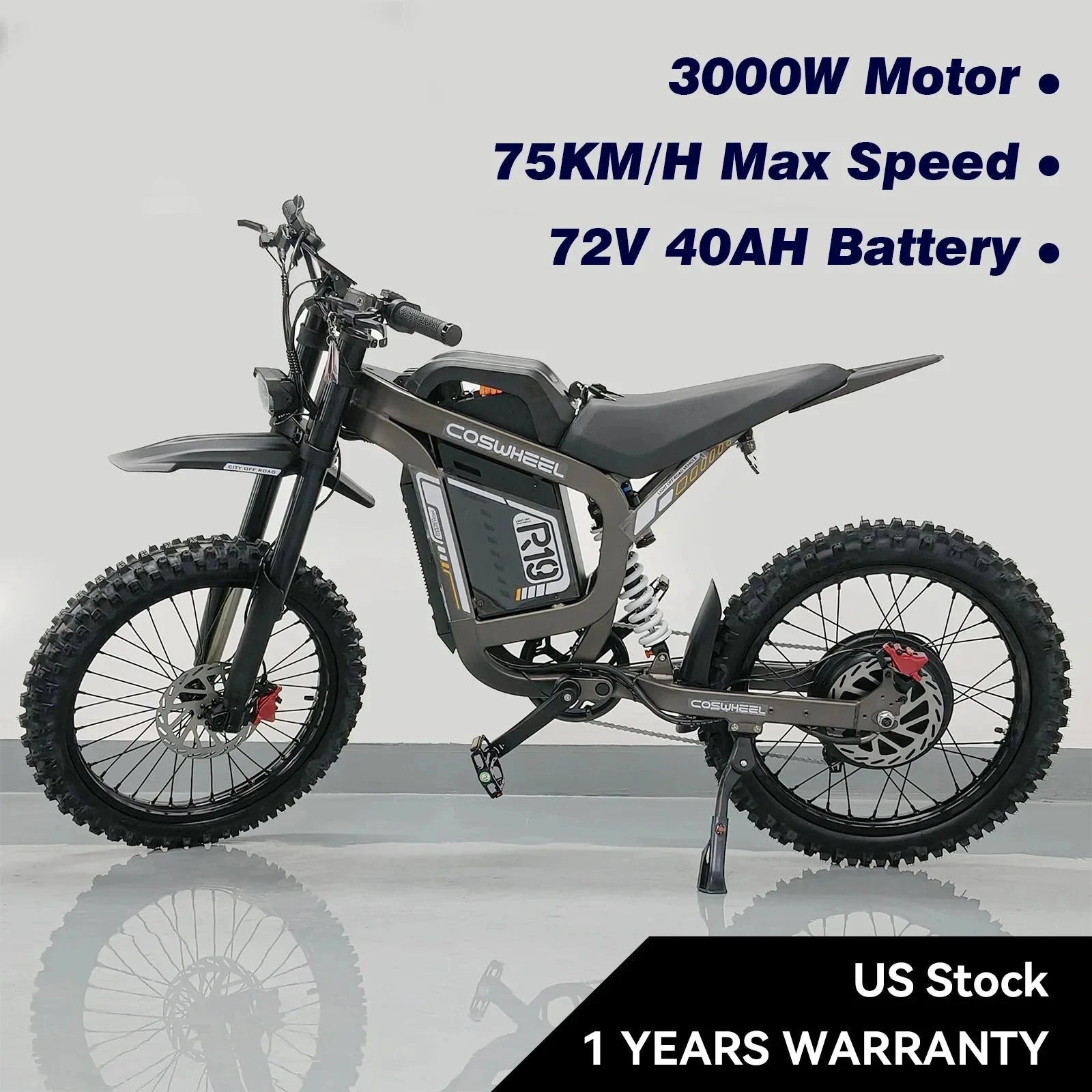 R19 Max Electric Motorcycles 3000W Brushless Gearless Motors 72V40AH Lithium Battery Ohberri