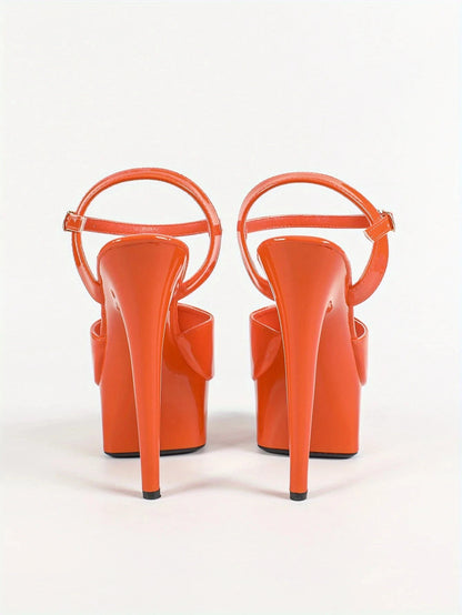 Leather Slim High-heel- Khaki Color Ohberri