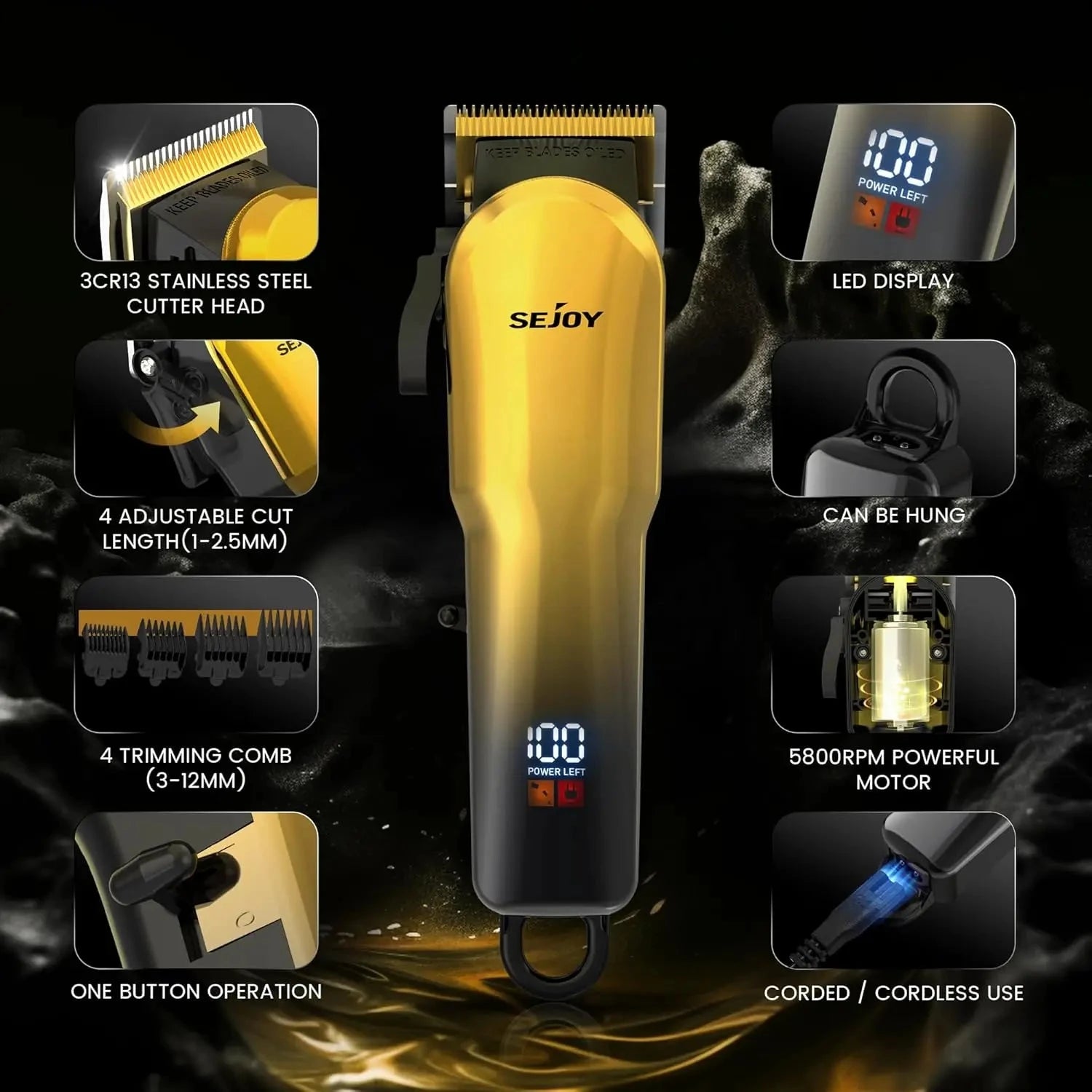Clippers for Men, Professional Hair Trimmer Ohberri