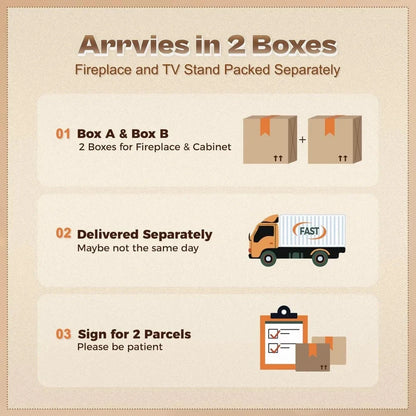 Fireplace TV Stand with LED Lights for 75 Inch TV -Farmhouse Ohberri