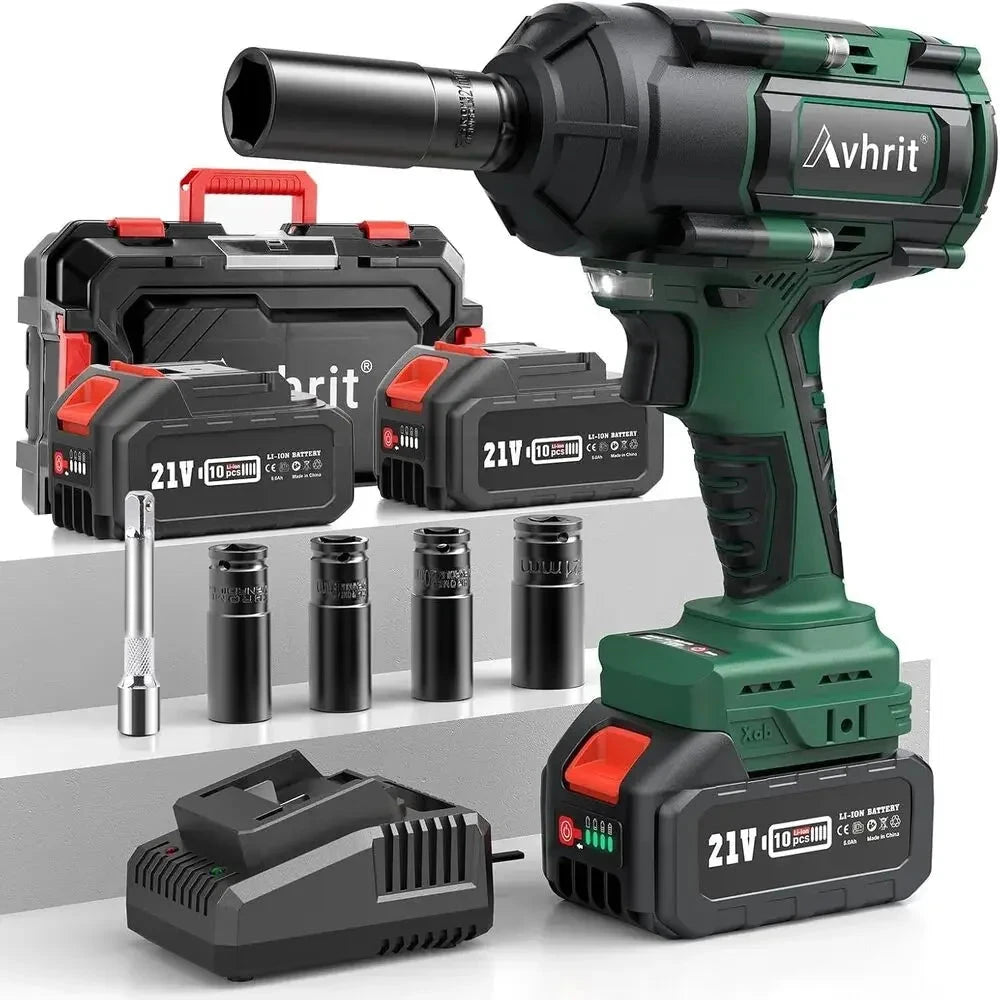1/2" Cordless Brushless Impact Wrench 1000Nm(738Ft-lbs) w/ 2x5.0Ah Ohberri