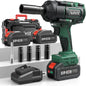 1/2" Cordless Brushless Impact Wrench 1000Nm(738Ft-lbs) w/ 2x5.0Ah Ohberri