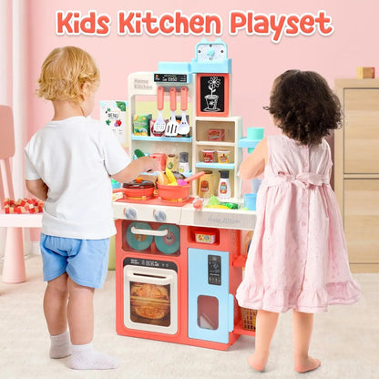 Kitchen Play set with Sound and Light, Cooking Stove with Steam, Play Sink - Ohberri