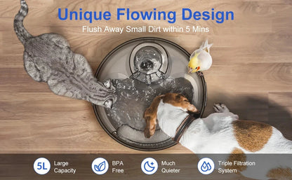 Pet Fountain, 170oz/1.3Gallon/5L Large Automatic Water Dispenser Ohberri