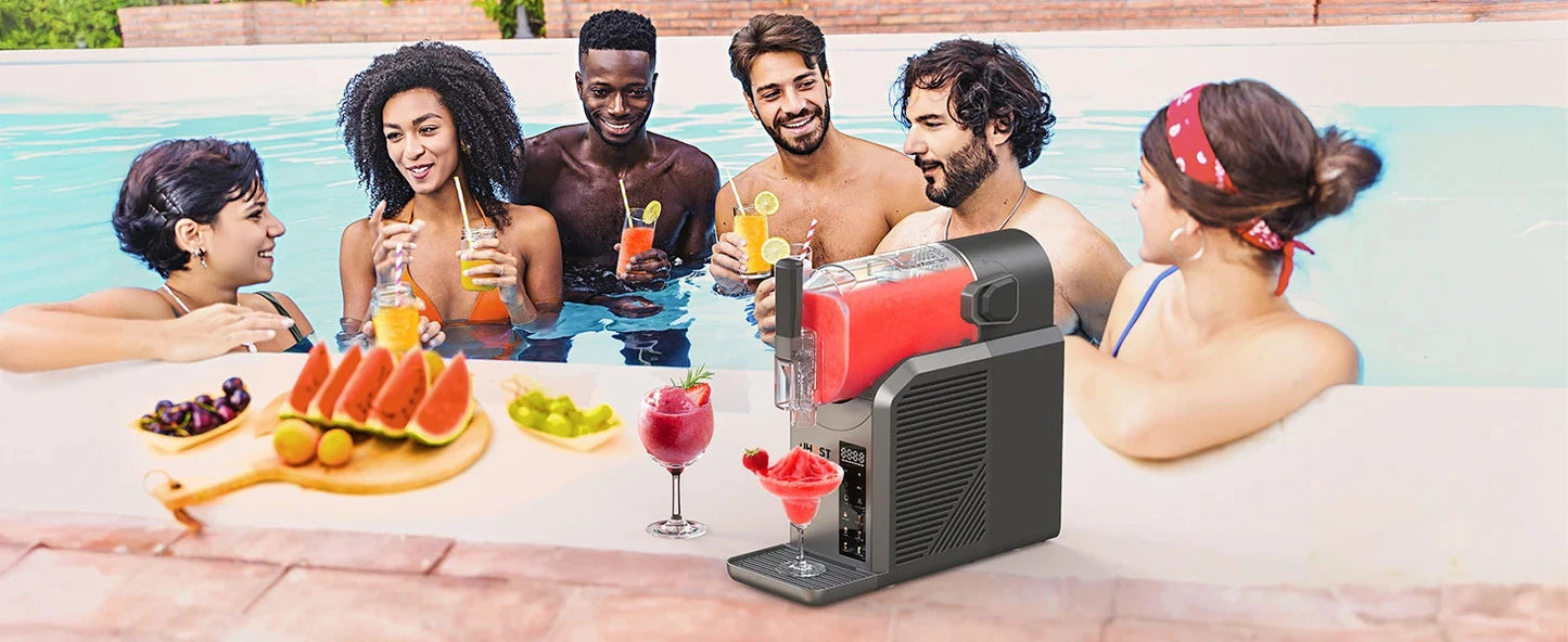 Slushie Machine with Self-Cleaning Function No Ice Needed 7 Preset Programs Ohberri