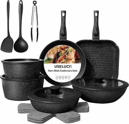 20 Pcs Pots and Pans Set Non Stick, Ceramic Cookware Set Detachable Handle Ohberri