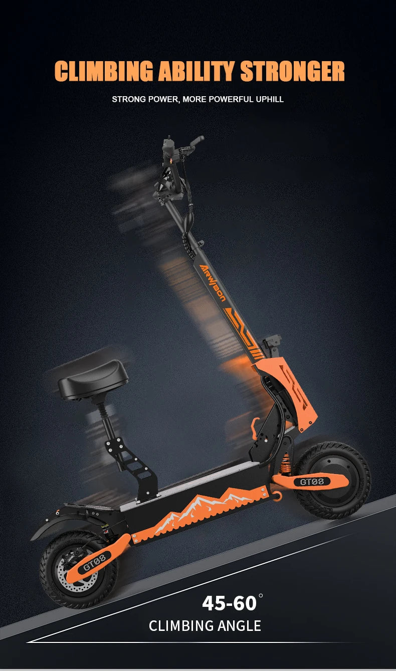 5600W Adult Electric Scooter Dual Motor Top Speed 46MPH,60V27AH, 11-inch Off-Road Tires Sport Ohberri