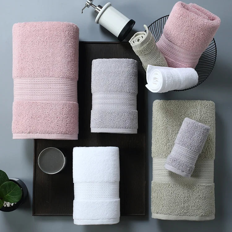 T416A Custom made hotel 1 piece dusty pink white grey light green thick quick dry Cotton Terry hand towel bath Towel Face Towel - Ohberri