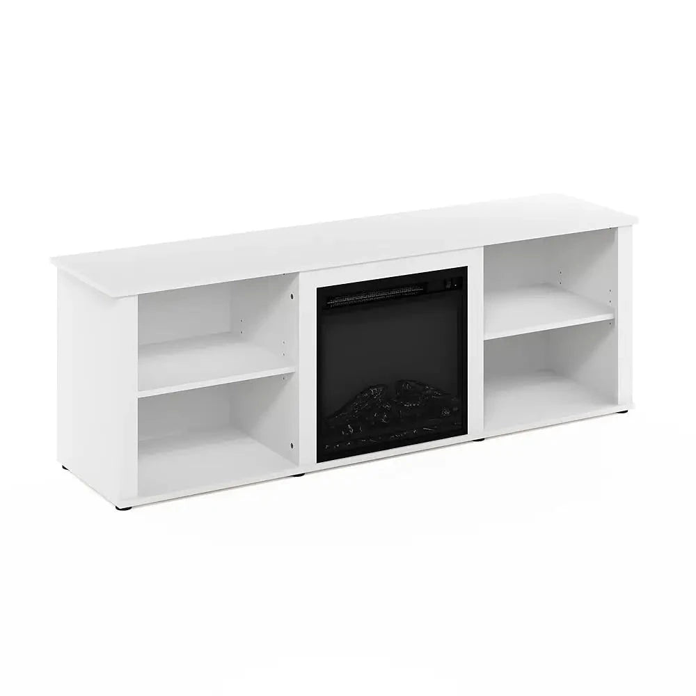 Classic 70 H Tv Stand With Fireplace, Solid White Ohberri