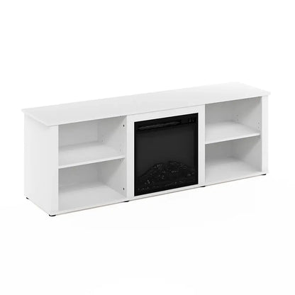 Classic 70 H Tv Stand With Fireplace, Solid White Ohberri