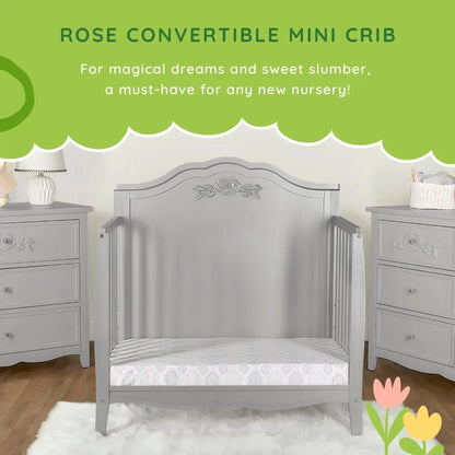 4-in-1 Convertible Mini Crib in Platinum - Ohberri