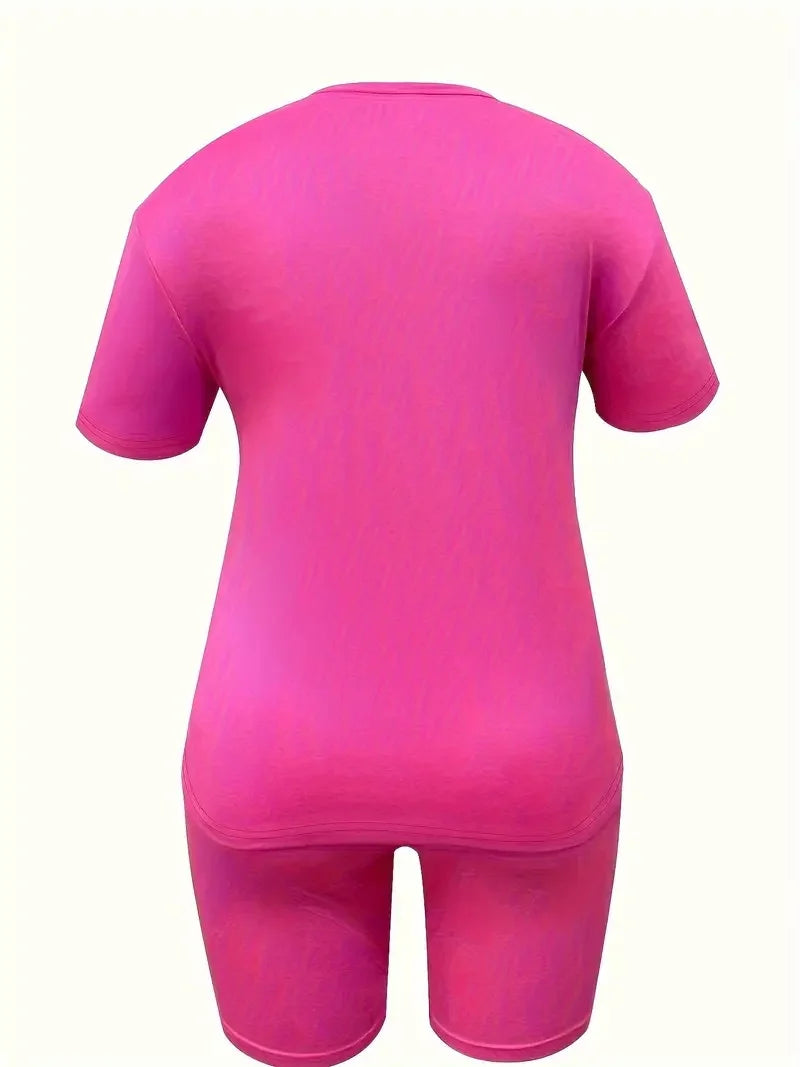 Plus Size Women's Casual Two-Piece Set Ohberri