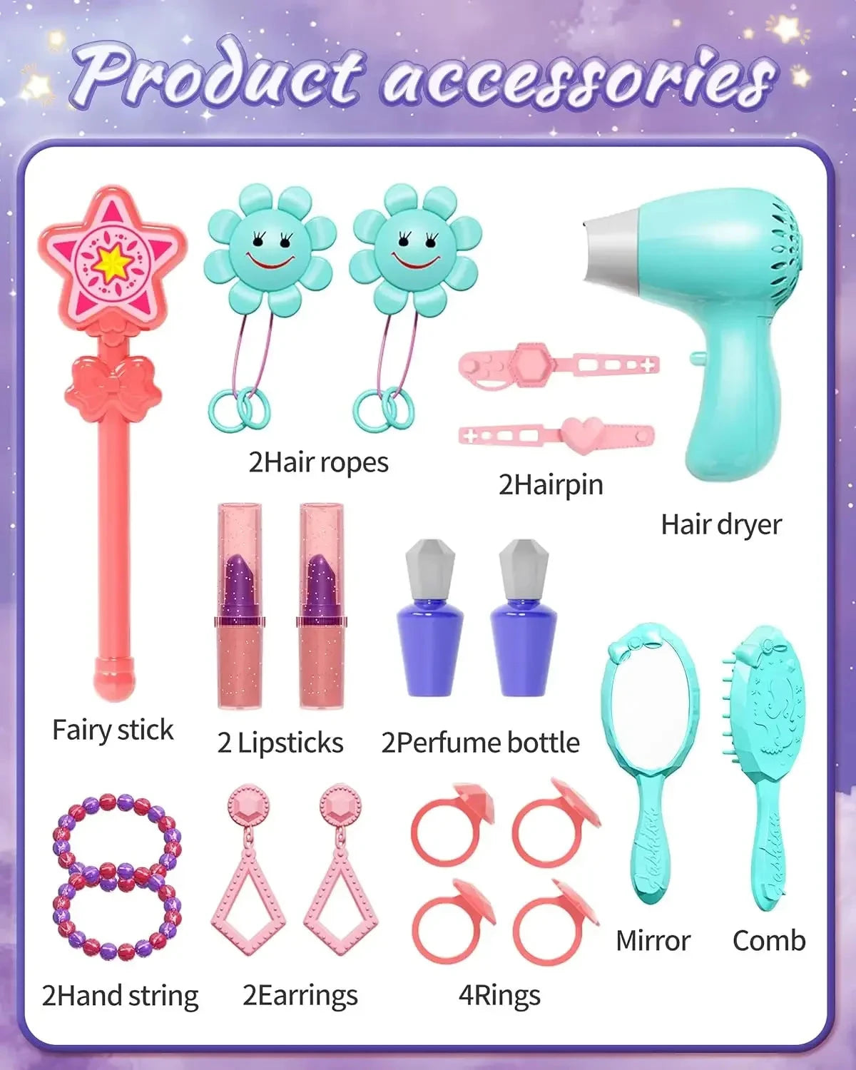 Toddler Vanity Makeup Table with Mirror and Chair Ohberri