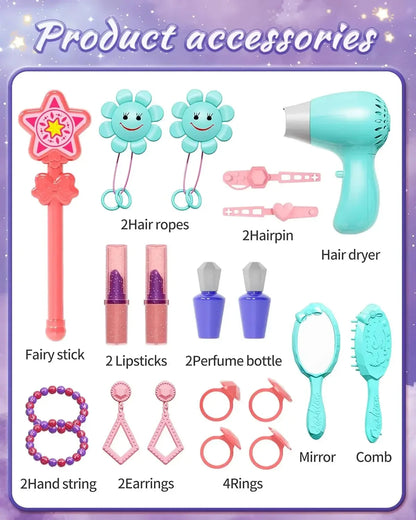 Toddler Vanity Makeup Table with Mirror and Chair Ohberri