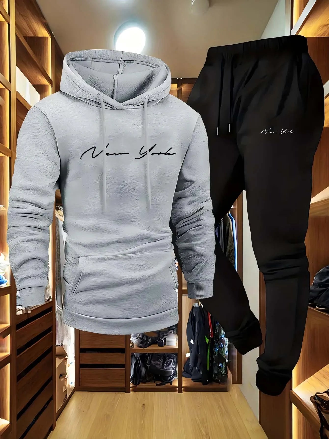 Hooded Sweatshirt and Sweatpants Set Ohberri