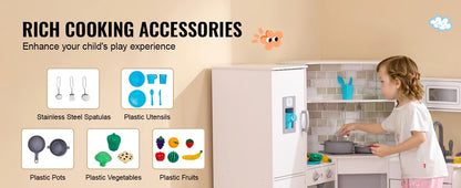 Corner Wooden Play Kitchen Set with Lights & Sounds - Ohberri