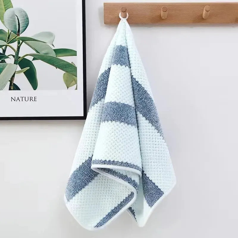 Bath Towel Washcloth Cotton Towel Solid Color Soft Absorbent Towels Multipurpose Use For Hotel Bathroom - Ohberri
