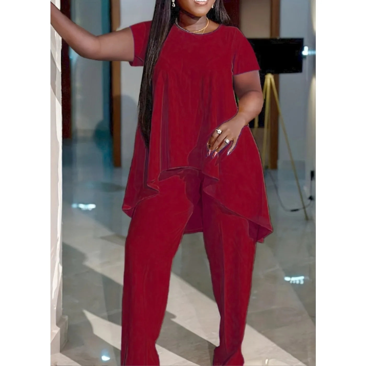 Fashion Plus Size Solid Color Suit Ohberri