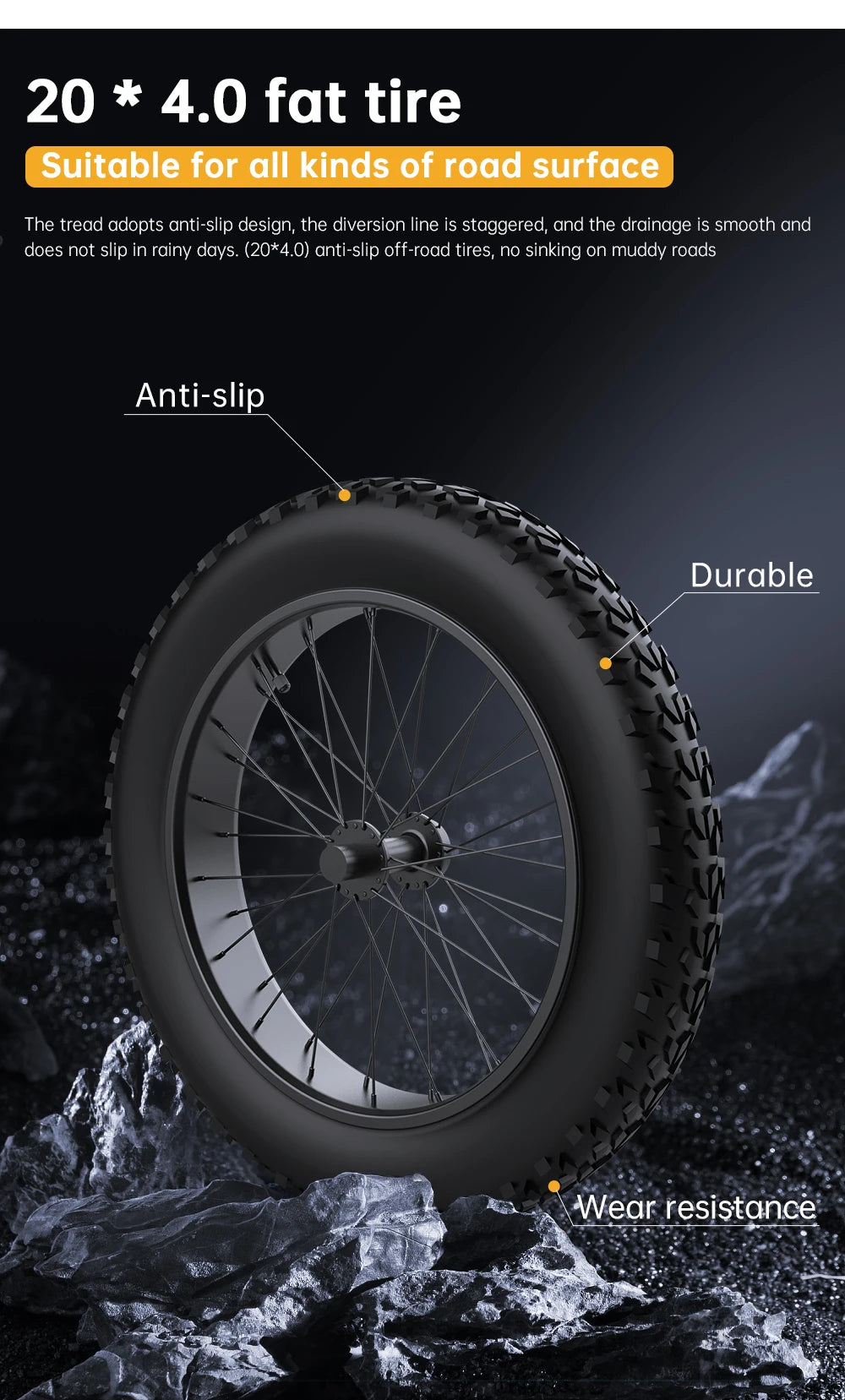 Electric Bike 2000W 48V35AH 55km/h 20“*4.0 Off Road Mountain Ebike - Ohberri