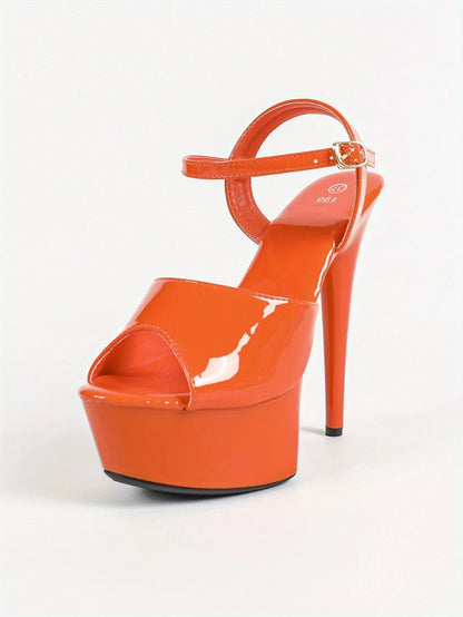 Leather Slim High-heel- Khaki Color Ohberri