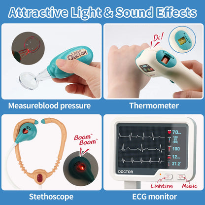 Children's Doctor Toy Set Role-Playing Injection and Stethoscope Simulation - Ohberri