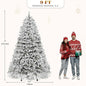 9ft Prelit Snow Flocked Christmas Tree with Remote Hinged Pine Christmas Tree Ohberri