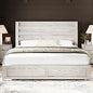 Farmhouse King Size Bed Frame with 49" Fluted Headboard, Wood Platform Bed - Ohberri