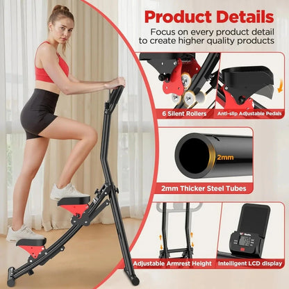 "Compact Home Stair Climber for Full-Body Workout with Adjustable Handlebar and Pedals" Ohberri
