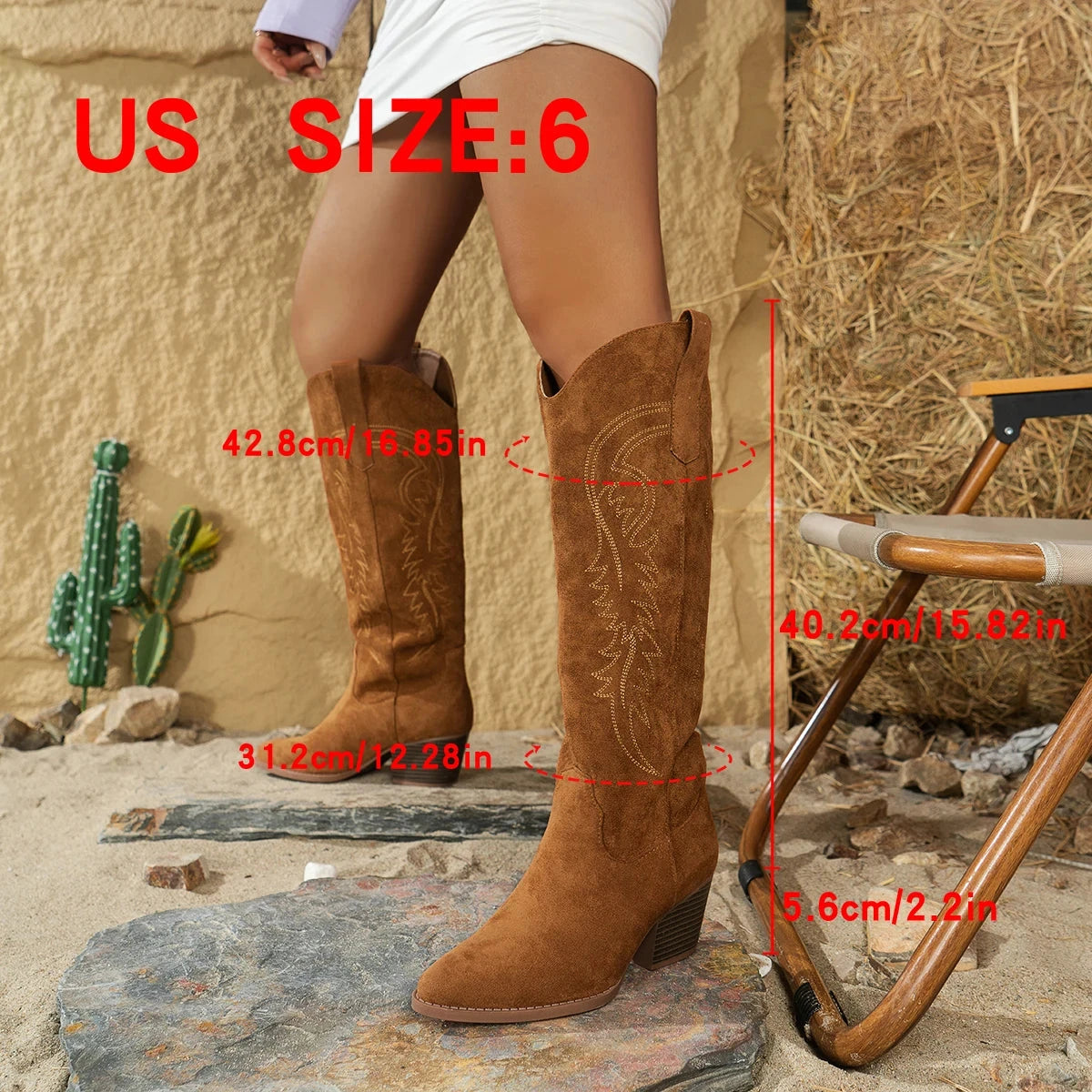 slip-on wedge heel versatile high boots Ohberri