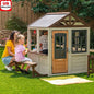 Wooden Playhouse with Doorbell 13 Accessories Serving Window Picket Fence Ohberri