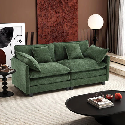 L Shaped Modern Sofa Modular Sectional Cloud Couch with Ottoman - Ohberri