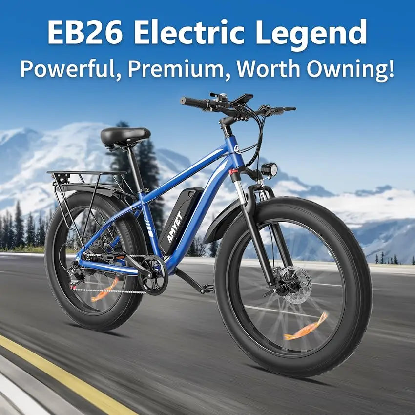 Peak 1500W 48V 15AH 26" Fat Tire Mountain Bike 31mph  Electric Dirt Bike - Ohberri